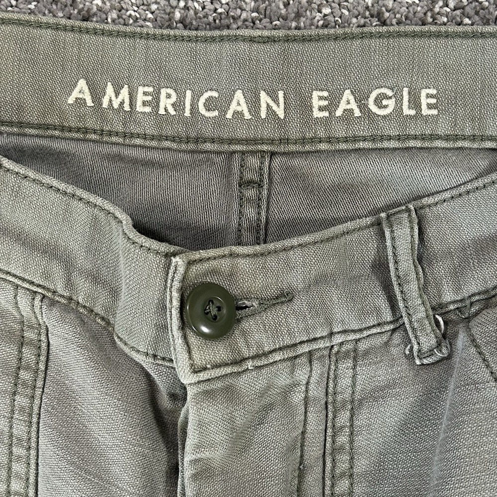 American Eagle Cotton Utility Pants - Women's 6 Short/Crop - Green Patch Pockets - Picture 2 of 11